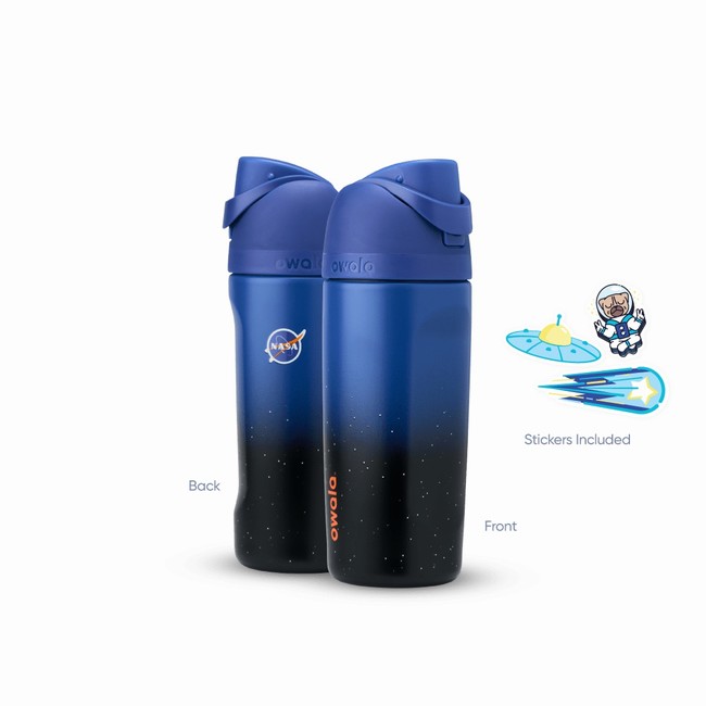 owala 16oz cosmic collection waterflessen blauwzwart