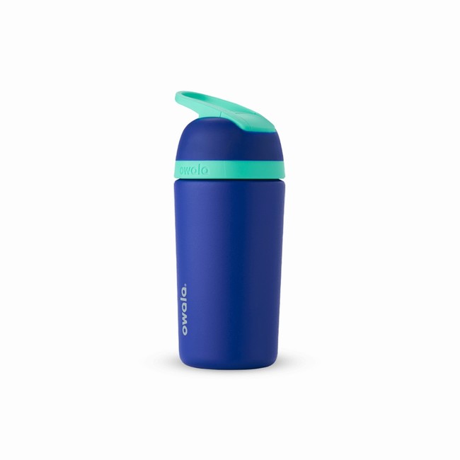 owala 14oz roestvrijstalen waterfles met klapdeksel voor kinderen blauw