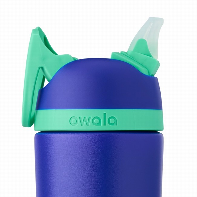 owala 14oz roestvrijstalen waterfles met klapdeksel voor kinderen blauw