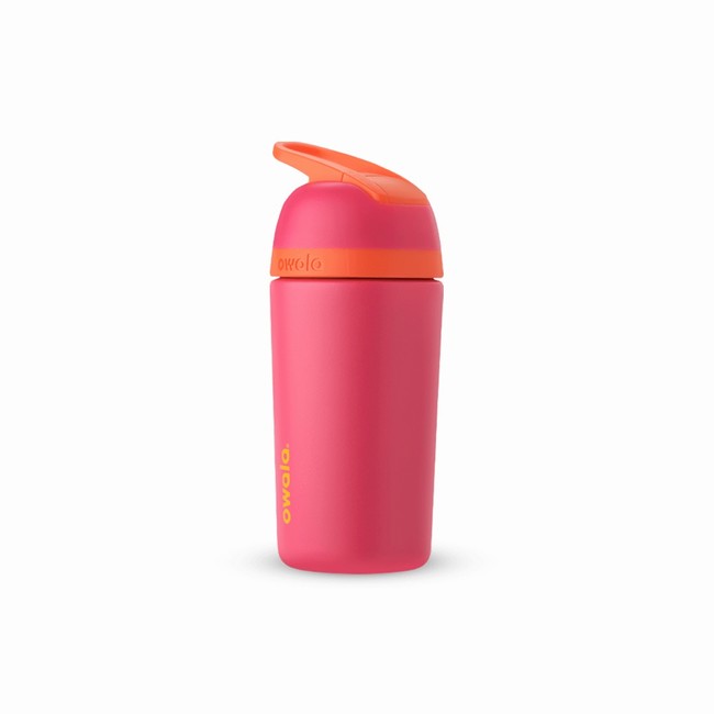 owala 14oz roestvrijstalen waterfles met klapdeksel voor kinderen roze