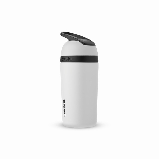 owala 14oz roestvrijstalen waterfles met klapdeksel voor kinderen wit