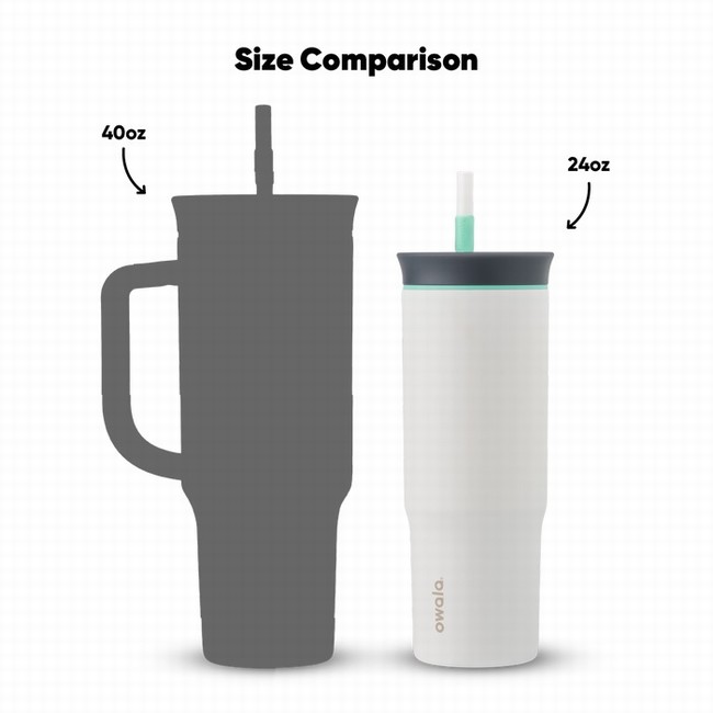 owala drinkflessen van 710 ml 24 oz in het wit